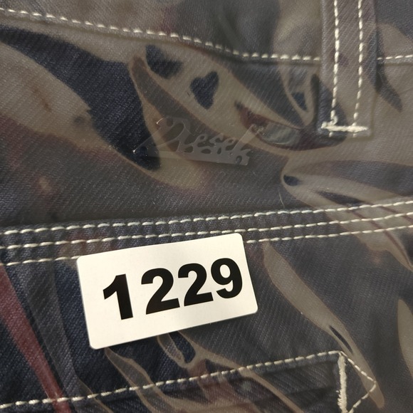 DIESEL Navy Blue Wide Leg Sailor Pants Contrast Stitch Size 26 - Picture 10 of 10